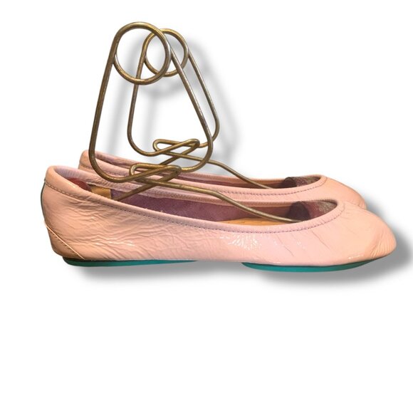 Tieks by Gavrieli Ballet Flats Blush Patent Leather Teal Soles Size 9 - Picture 2 of 9